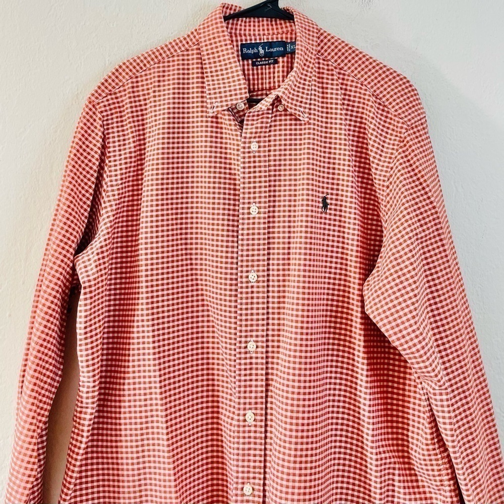 Polo Ralph Lauren Custom Fit Gingham Long Sleeve Button Down Shirt Size XL - Picture 5 of 10
